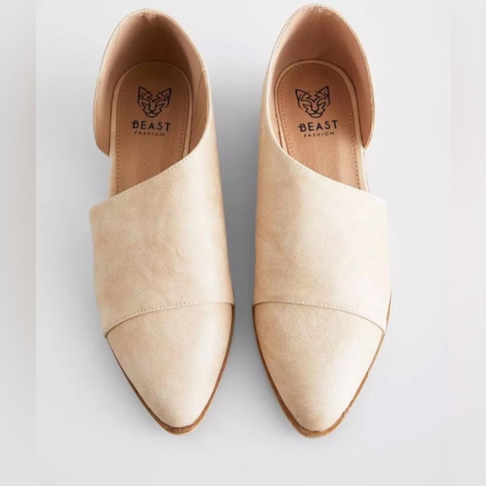 Beast Carter bootie boots‎ mule tan slip ons work shoes flats new size 5.5